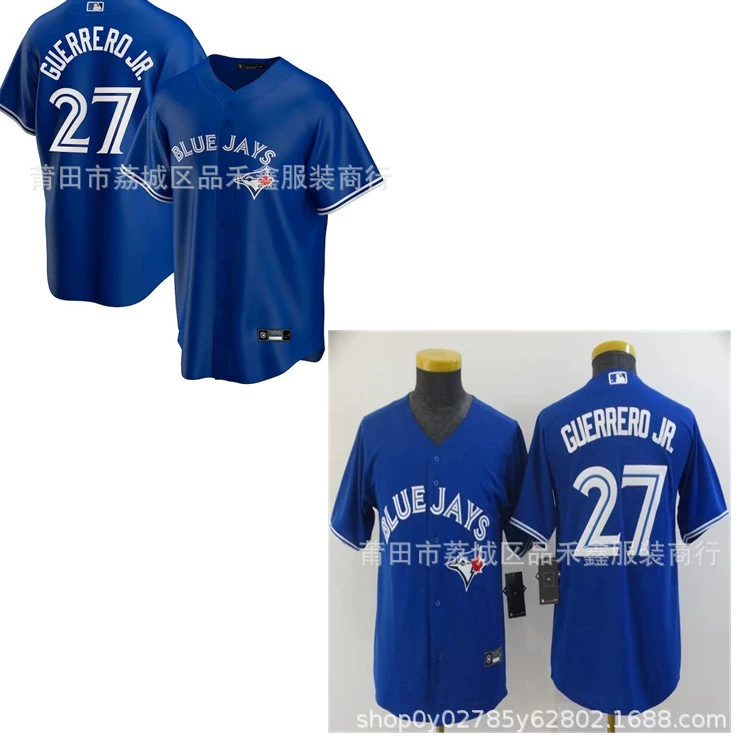 Дети Блю Джейс футболки Toronto Blue Jays 27 # Guerrerd jr Мужская бейсбольная одежда
