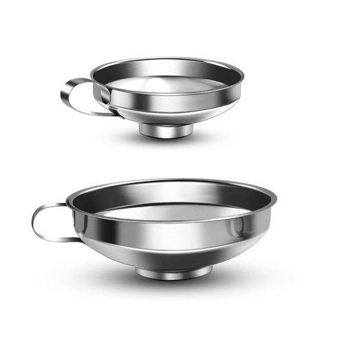 Stainless steel wide mouth funnel, thickened salad dressing funnel, oil leakage, household bottled salad dressing funnel, large diameter packaging funnel