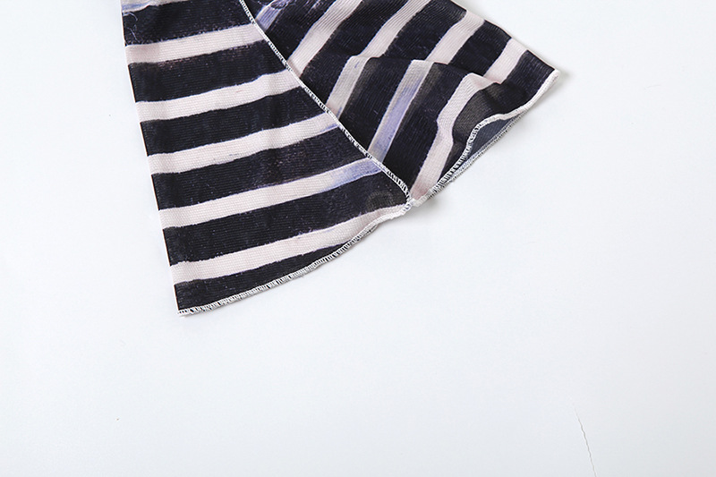 Women's Pants Set Perspective Mesh Printed Sexy Two Piece Outfit_voghion.com
