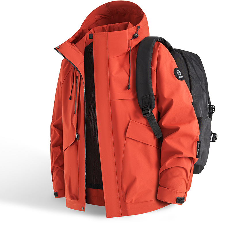 Unisex wasserdichte Windjacke – Leichte Outdoor-Regenjacke mit Kapuze für Wandern, Camping und urbane Streetwear (Gelb/Schwarz/Elfenbein/Lila/Rot)_voghion.com