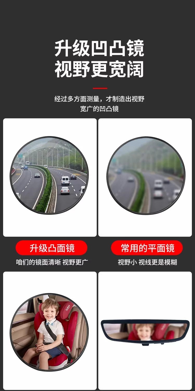 Suction cup type wide-angle convex mirror, car auxiliary reflector, electric tricycle, car interior reversing rearview mirror