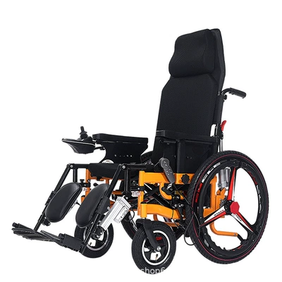 Electric wheelchair factory direct foldable wheelchair elderly disabled intelligent reclining scooter (Qatlanan elektrik velosipedlər) - 24v12a-lead-acid-battery