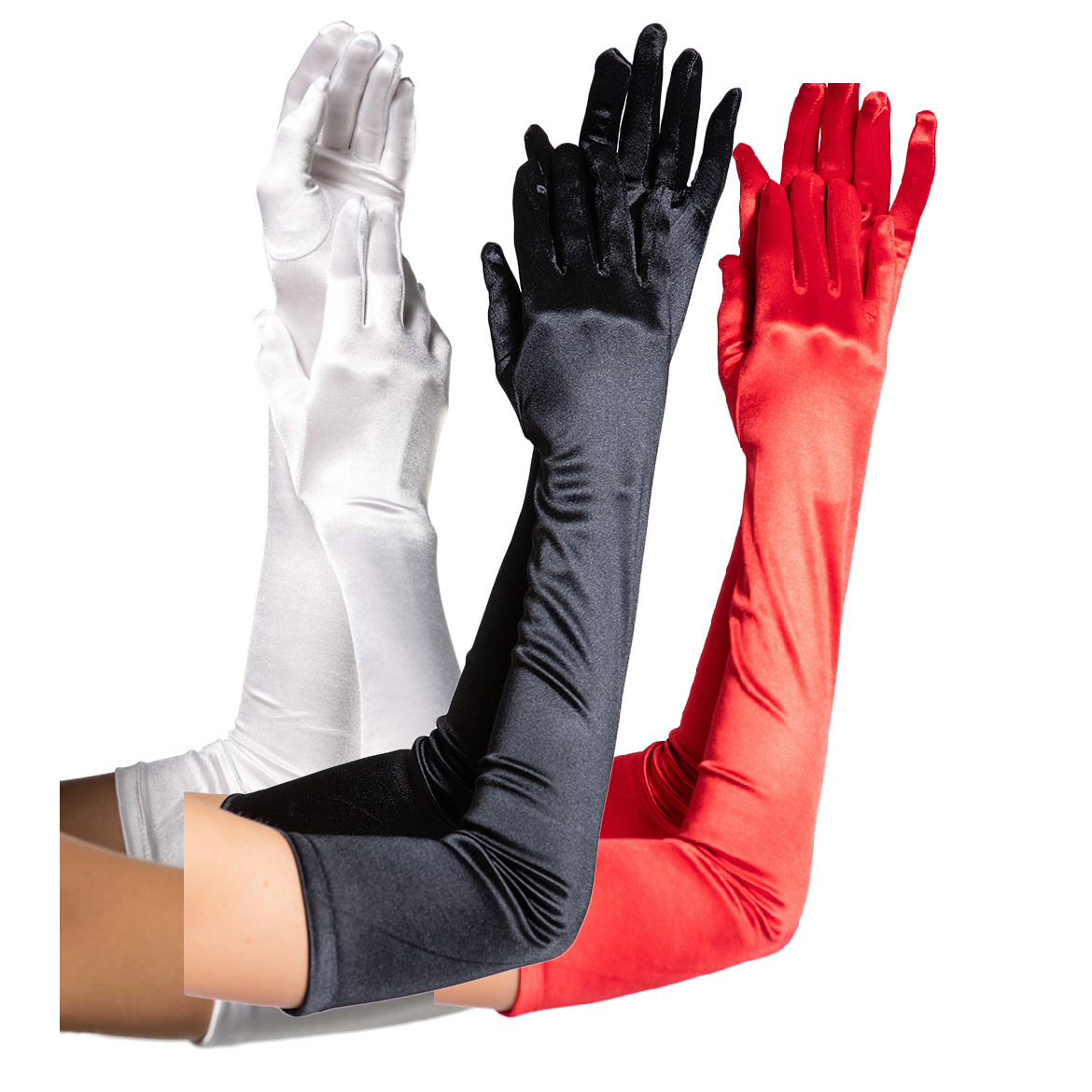 Extended Gloves Cosplay Clothing Accessories Sexy Nightclub Long Gloves Dress Satin Wedding Performance Gloves