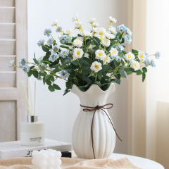 Rose artificial flower small rose fake flower bouquet living room table decoration flower basket decoration indoor rose silk flower plastic