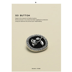 藝森ESSTUDIO 玫瑰花絨布金屬紐扣鑲鑽時尚西裝外套扣子皮大衣扣