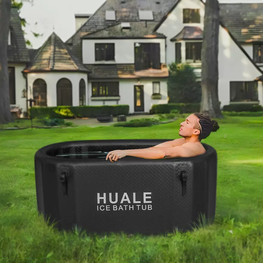 跨境亚马逊折叠浴桶泡澡桶大人ice bath冰浴桶充气泡澡桶充气浴缸