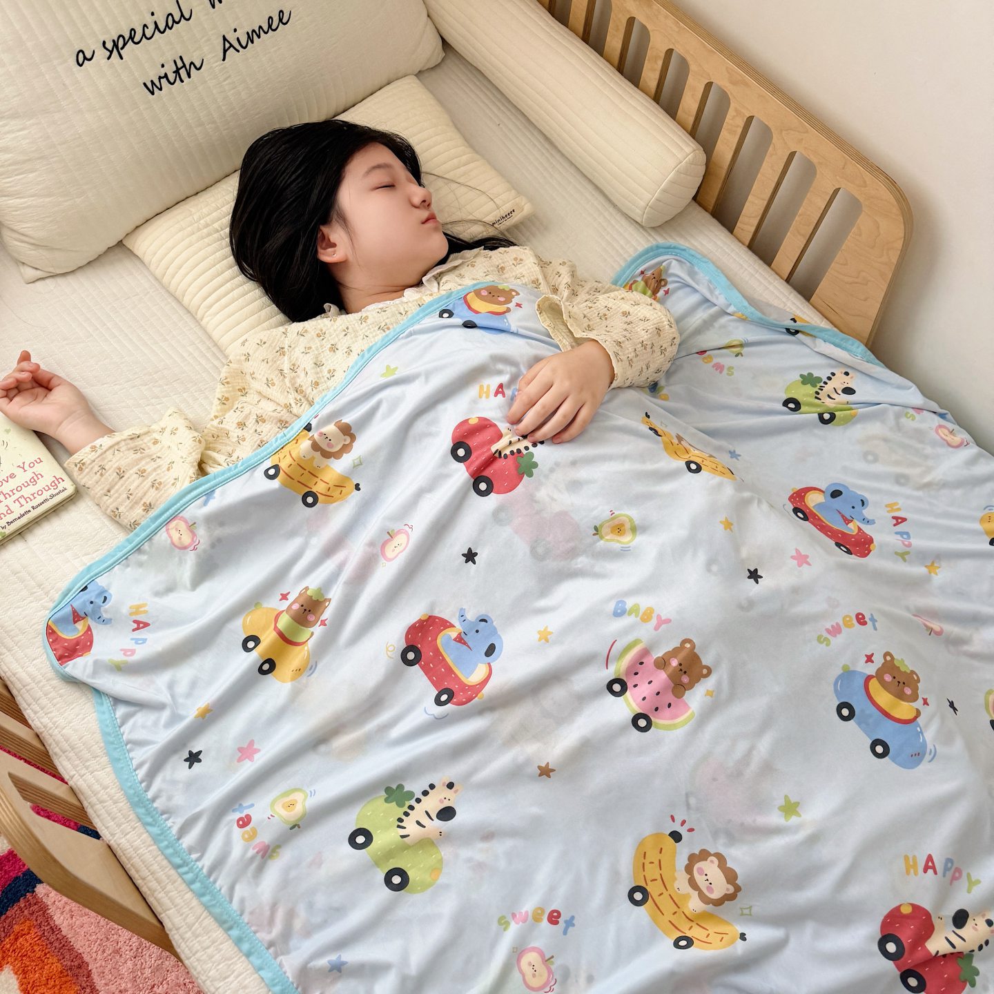 Car paradise / 80cmx110cm knitted throw blanket