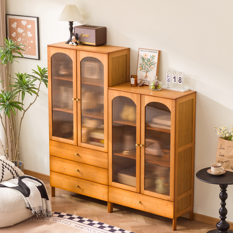 新款复古客厅餐边柜靠墙一体储物柜咖啡柜柜子置物柜小户型茶水柜