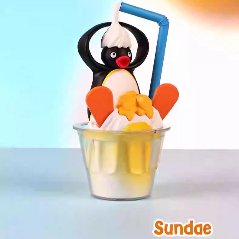 本物のピングー貪欲なガチョウシリーズブラインドエッグ漫画かわいいペンギンデスクトップ装飾人形誕生日ギフト|undefined