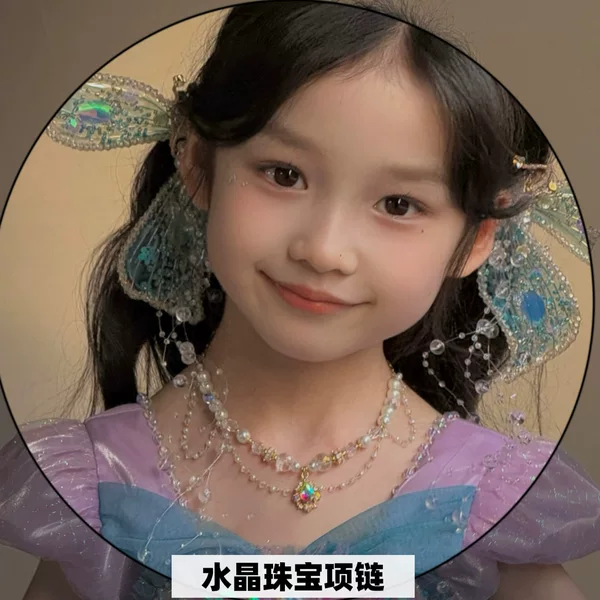 Factory Children's Bead Necklace Crystal Pearl Inlaid Gem Necklace Necklace Accessories Fine Jewelry