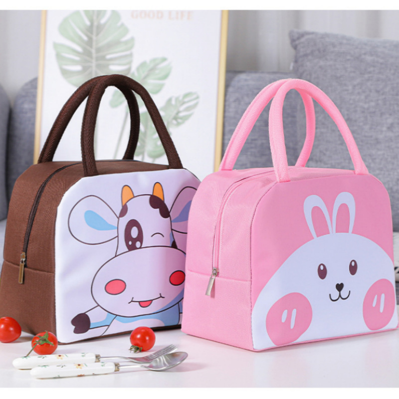 Nueva bolsa de almuerzo de dibujos animados portátil lindo paquete de aislamiento térmico para niños y estudiantes para llevar al trabajo bolsa de almuerzo bolsa de hielo