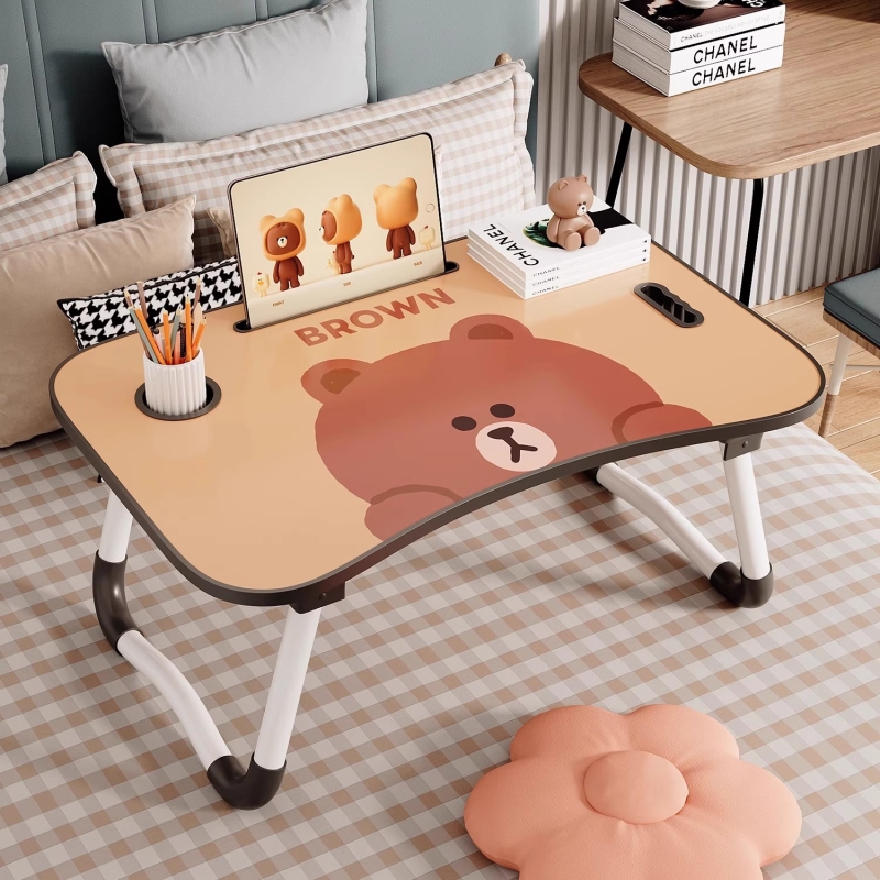 Foldable bed-side table, laptop table, small writing desk for college dormitory students, children's desk