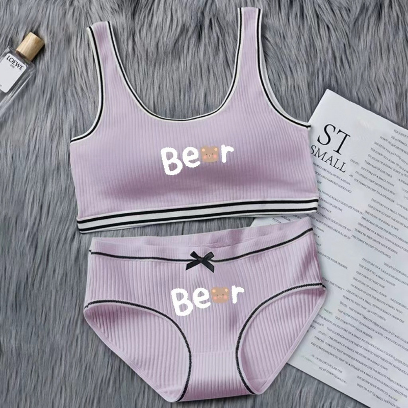 Underwear Set for Female Middle and High School Students, Korean Style, Older Children, Junior High School Students, Development Period, Small Vest, Girl's Thin Bra