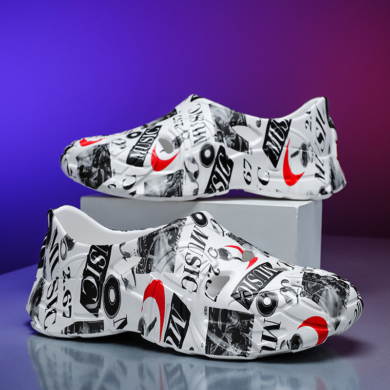 Zapatos transfronterizos con agujeros de coco, tendencia de camuflaje, zapatos con agujeros EVA, parejas de verano, sandalias casuales transpirables para hombres
