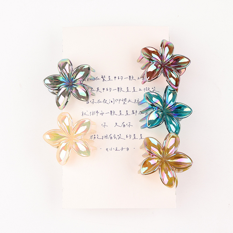12g Weight Hair Claws Hair Accessories Type 1 Piece Quantity Holiday, Daily Occasion Plastic, Resin Material Plumeria Pattern Women's Gender Simple Style Style Simple Style Women's Plumeria Plastic Resin Hair Claws 7