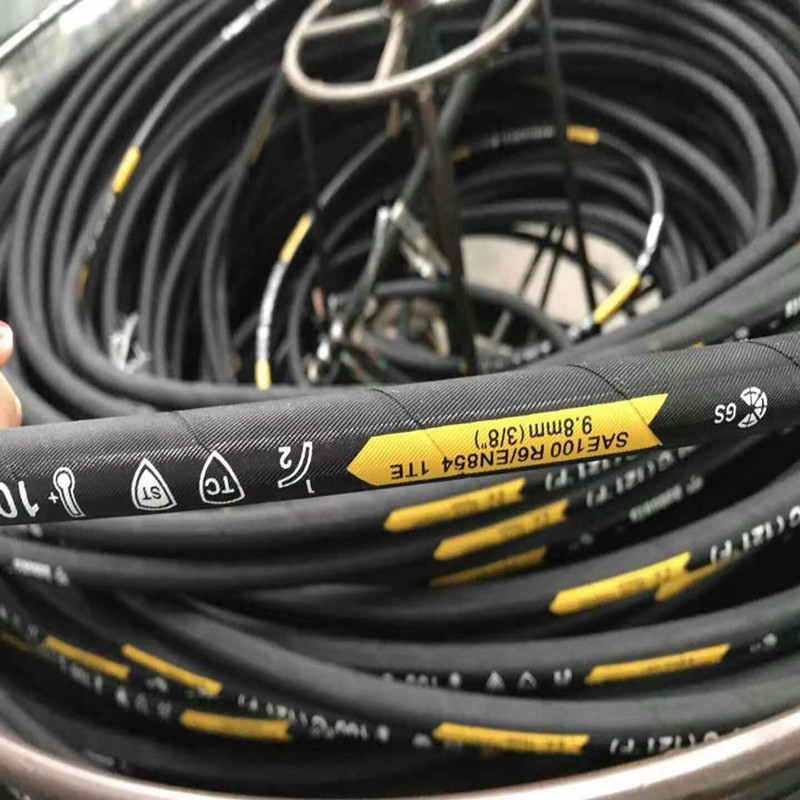耐油胶管SAE100 R6/ EN854 1TE单层帘子线编织橡胶管 3/8 3/4厂家