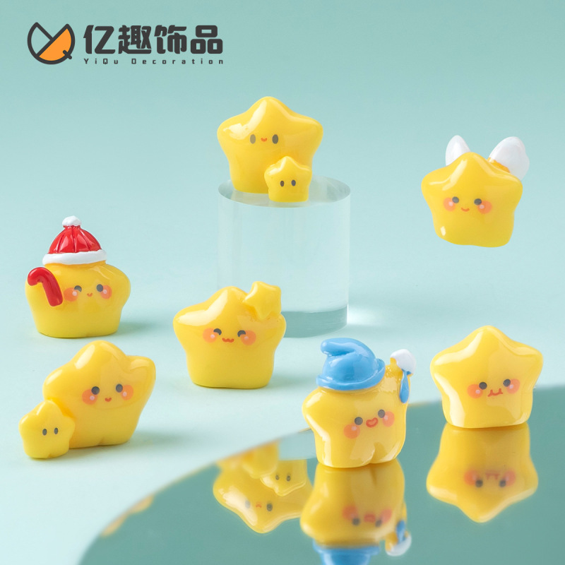 Creative and Cute Mini Magic Yellow Star Family Figurines DIY Decoration Accessories Car Dashboard Small Ornaments Creative and Cute Mini Magic Yellow Star Family Figurines DIY Decoration Accessories Car Dashboard Small Ornaments