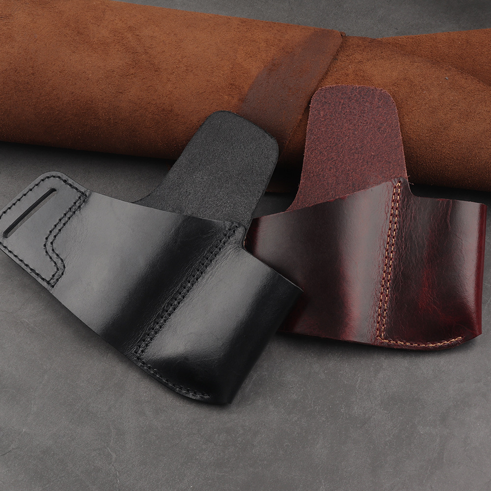 (2개) MANBA HOLSTER 야외 전술 1911 권총 홀스터 COWHIDE 허리 교수형 총 가방 상자 커버 보이지 않는 퀵 풀 홀스터
