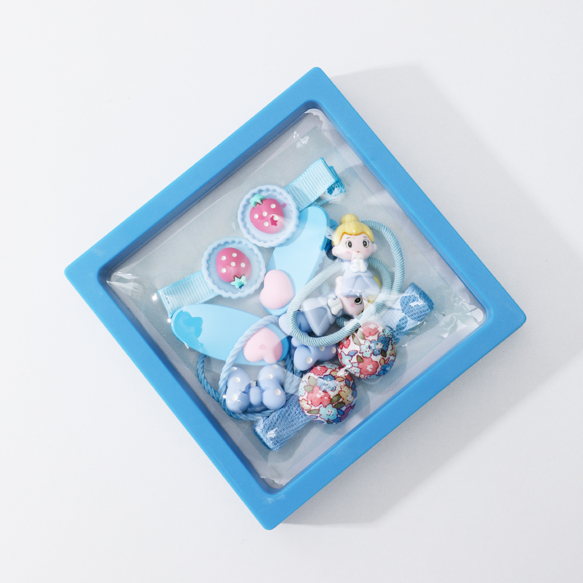 Juego de accesorios para el cabello en caja de 10 piezas-azul