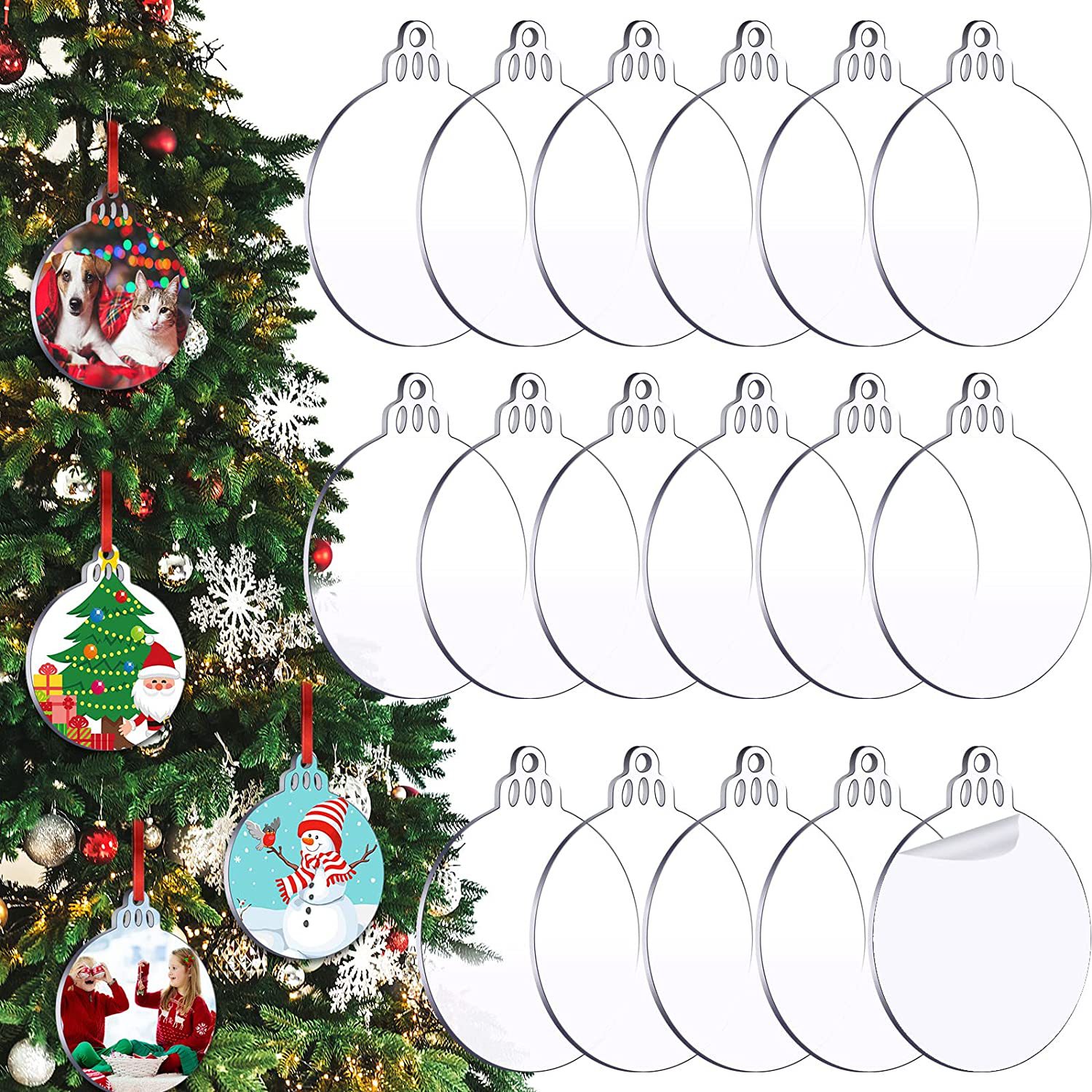 亚克力透明圆片圣诞装饰挂件亚克力空白片