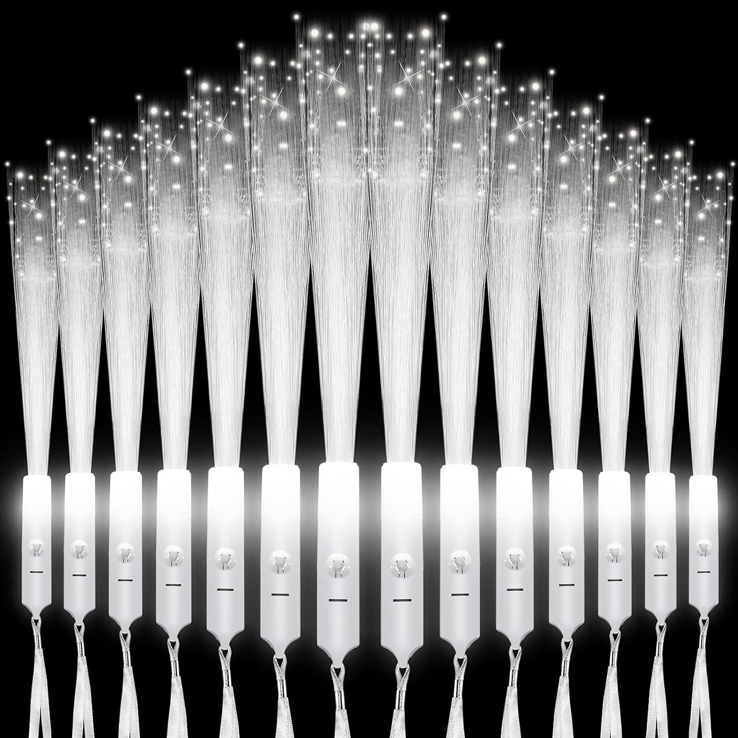 35cm White Fiber Optic Stick 3-Level Handheld Led Flash Stick 26cm Light Stick Wedding Holiday Party Supplies