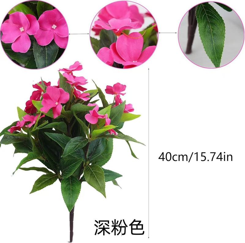 春季新款 人造凤仙花 室内装饰 户外草坪花园  阳台露台装饰挂饰|undefined