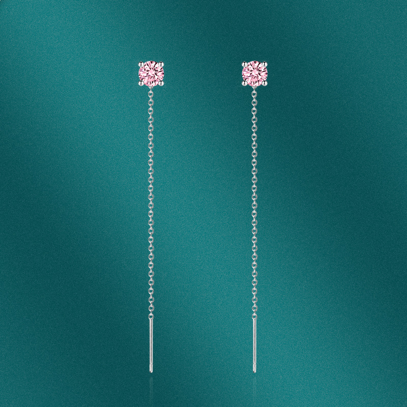 Fashion Square Copper Plating Zircon Drop Earrings 1 Pair