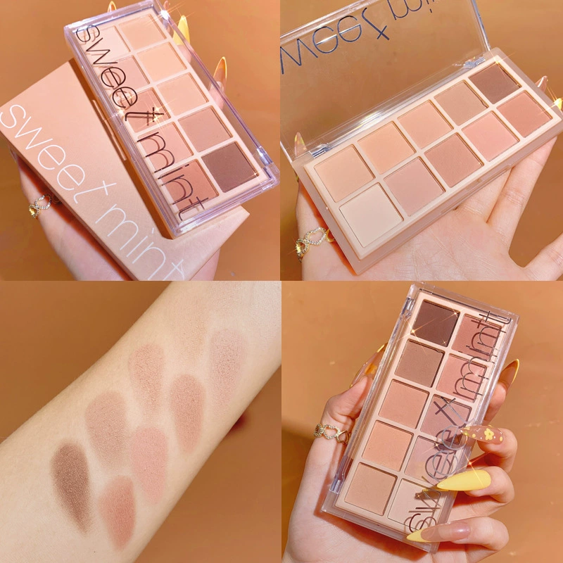 Косметика Sweet Mint десятицветная подложка для теней Pearl Light Demon Flash Student Party Party Daily Puzzle Cement Large Site