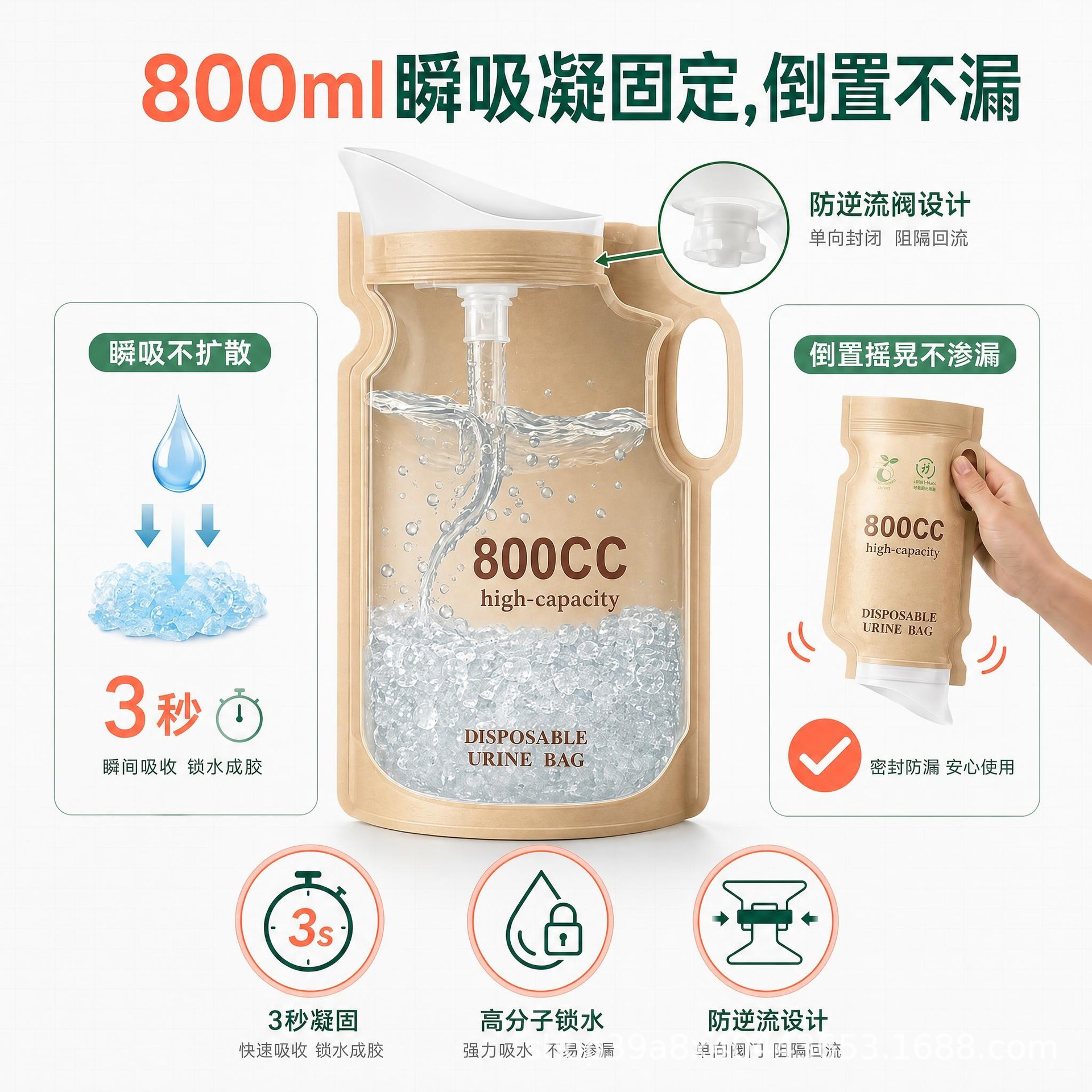 Disposable Portable Urine Bag, Biodegradable, Suitable for Travel, Vomit Bag, Car Use, Eco-Friendly