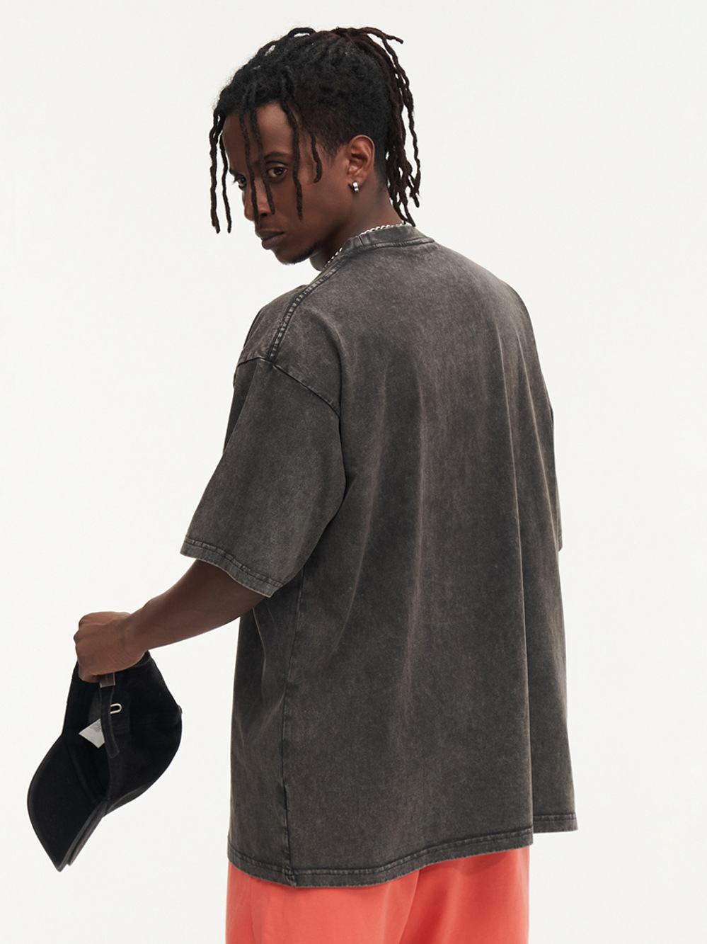 Retro americano camiseta de manga corta hombre nuevo estilo de verano cuello redondo suelto lavado con agua de gran tamaño para hacer viejas camisas de moda