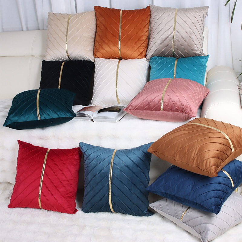 Gold thread Dutch velvet sofa pillowcase cushion nap pillow back cushion waist pillow bedside cushion