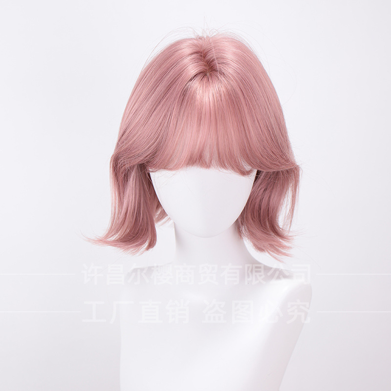 Er Ying Wig Summer New Female Long Hair Face Shaping Short Hair Popular Colorful Natural Highlights Jk Girl Daily Fake