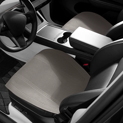 Seat cushion, seat cover, Car Seat Cushion, Universal for - type-a-thin-padded-deerskin-high-grade-gray-two-front-seats