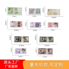 ミニ紙幣小道具、ままごと、ドールハウスアクセサリー、模擬ユーロとポンドの偽札、ミニチュアシーンのクリエイティブな装飾