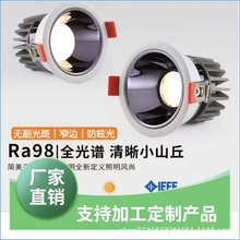 led全光谱95显窄边框嵌入式过道超薄天花无主灯家用COB防眩筒灯