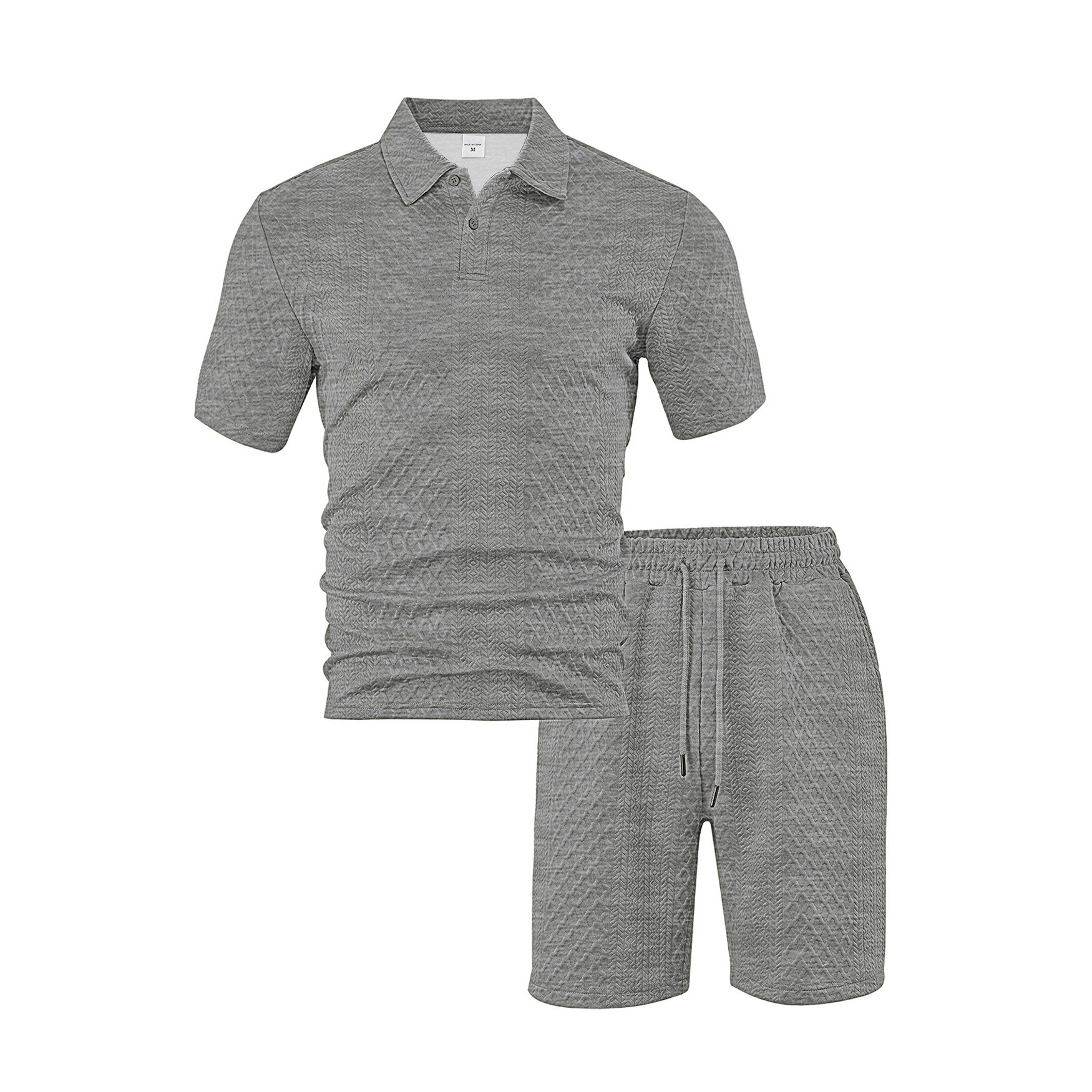 Ropa de hombre transfronteriza de verano de tamaño grande jacquard de hombre deportivo casual con solapa delgada polo camisa de manga corta