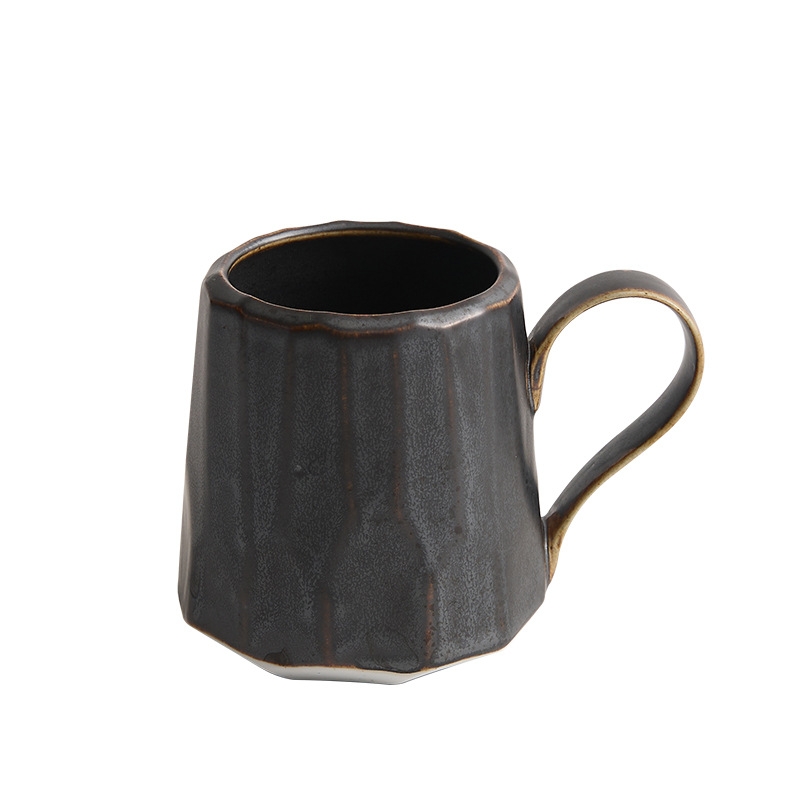 Con utensilios de comida de montaña y río, taza de fideos de corte de cerámica de estilo nórdico, taza de café de hotel personalizado, taza de pareja, regalo