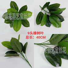 9头橡树叶  过胶手感叶 绿萝叶 龟背叶 仿真绿色植物墙配材