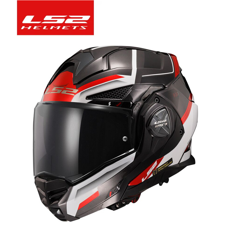 Casco de motocicleta LS2 de fibra de carbono trasero de doble lente masculino de cuatro estaciones CE general FF901