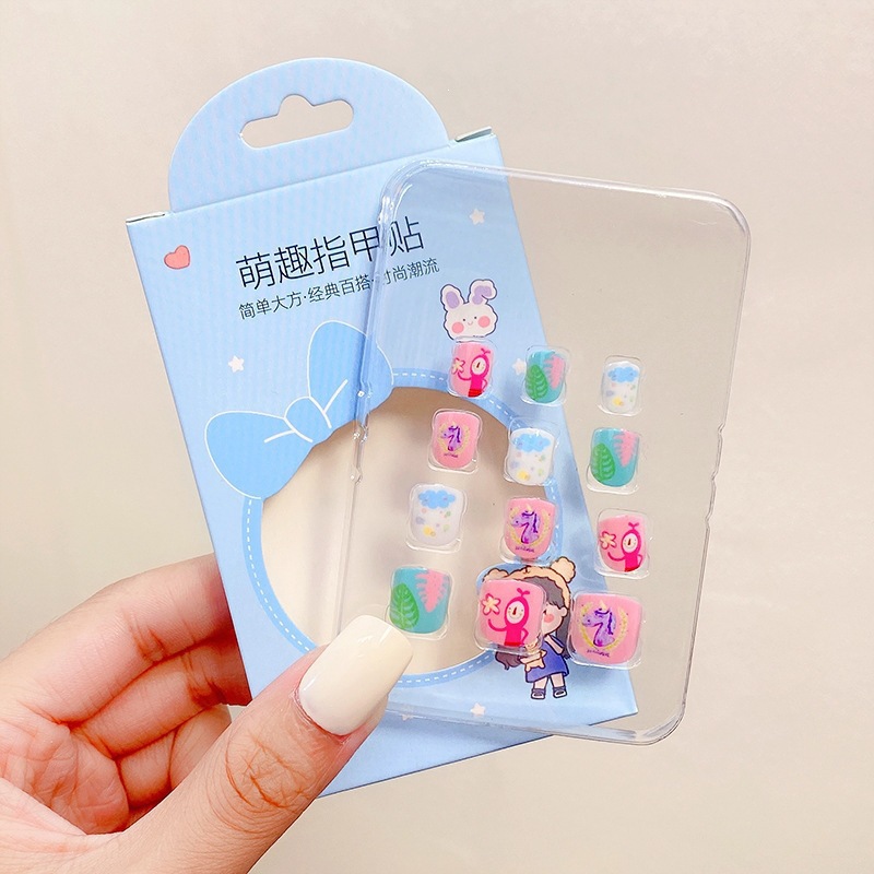 Niños parches de uñas super lindas chicas lindas usan pegatinas de dibujos animados de uñas seguras desmontables parches de uñas al por mayor image 163
