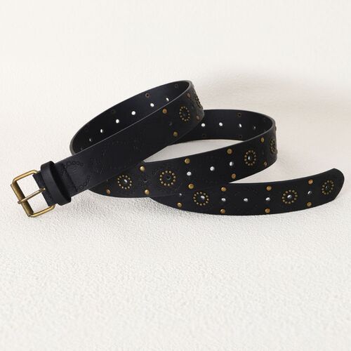 Cross-border new retro women's punk style rivet men's belt decoration hot girl denim belt factory direct sale