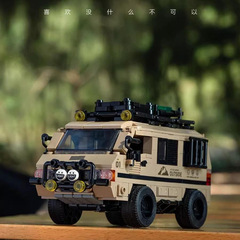 国境を越えた製品プラチナ組み立てられたビルディングブロック車のコンテナシリーズワゴンビルディングブロックおもちゃの装飾品スーパー卸売パズル