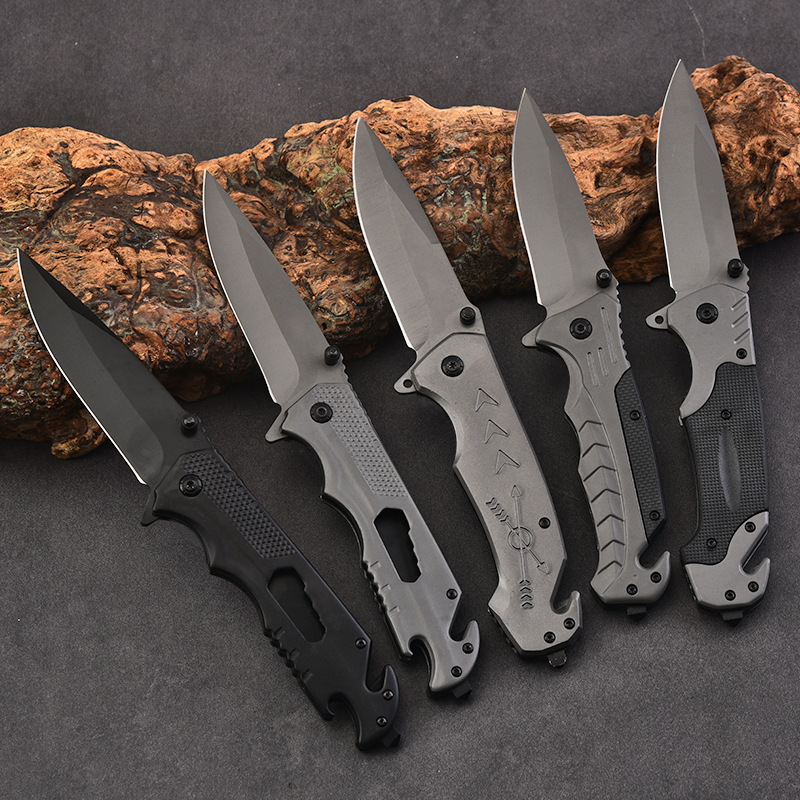 厂家不锈钢户外折叠刀野营多用途小刀随身便携折刀野外求生刀批发