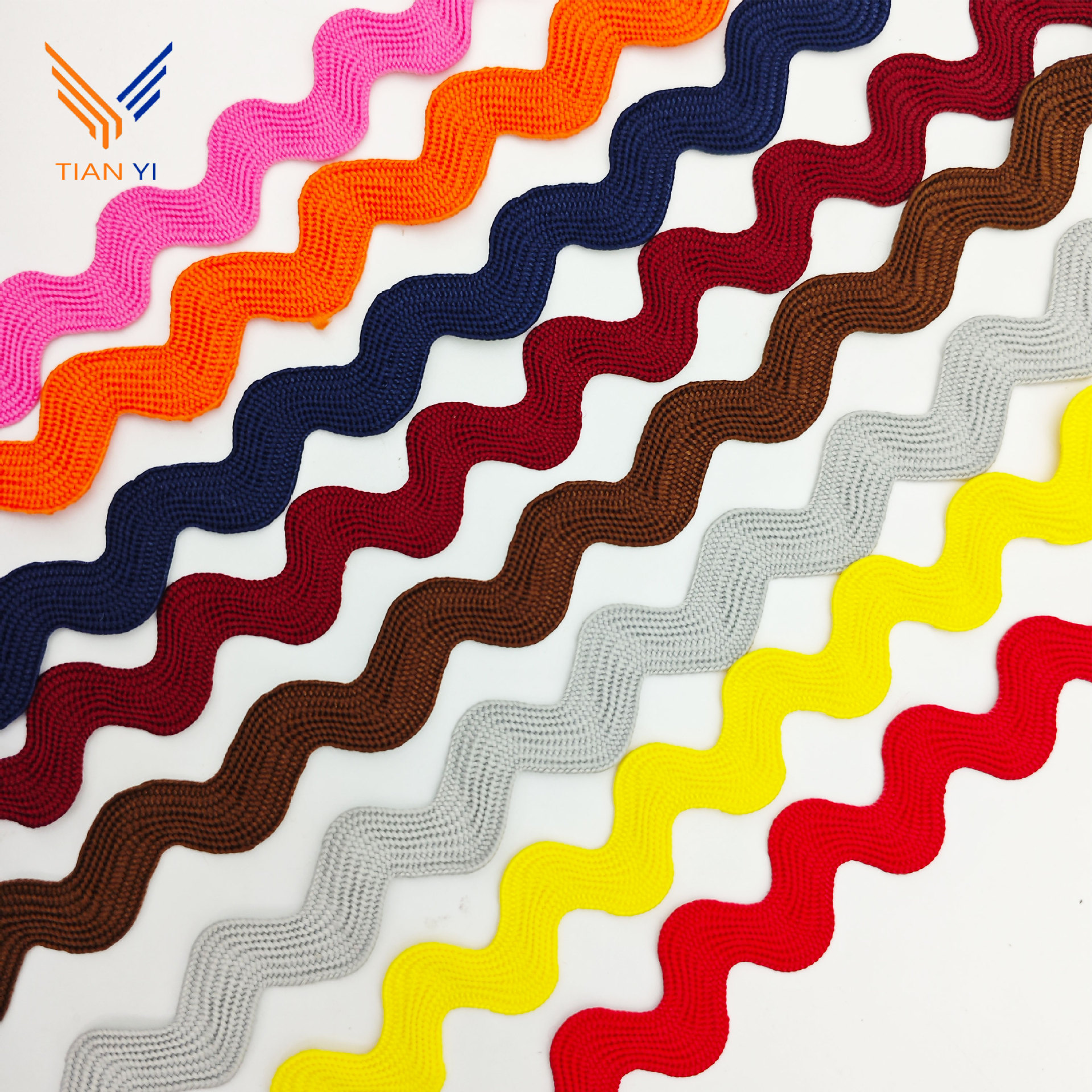 Cinturón de borde curvo de color de 1,3 cm, tejido ondulado, almohada, decoración de mochila, Lolita Hanfu, encaje, accesorios en forma de S