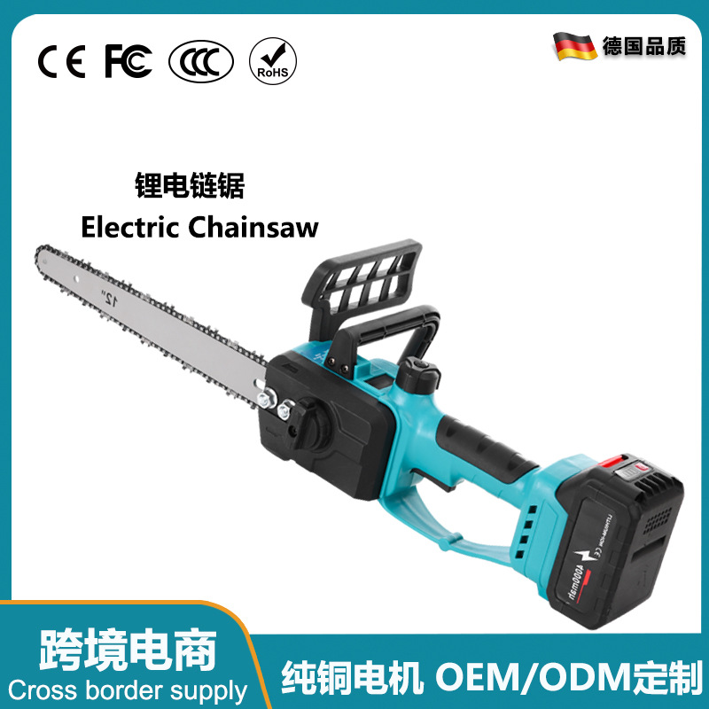 Lithium Battery Handheld Brushless Lithium Battery 12inch Chainsaw High-Power Electric Chain Saw Handheld Electric Saw Rechargeable Outdoor Logging Saw