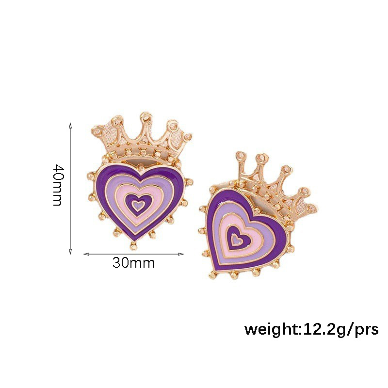 1 Pair Casual Crown Alloy Stoving Varnish Metal Womenu0027S Ear Studs