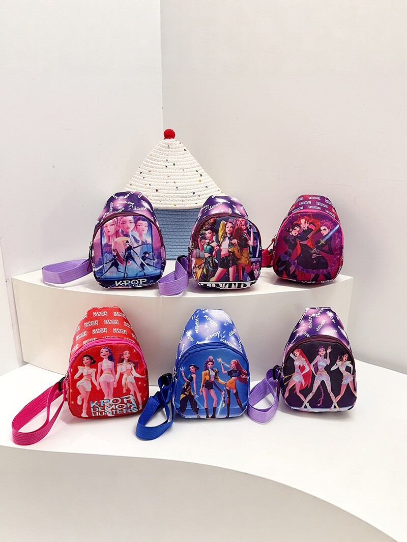 Comercio exterior 2026 nuevo KPOP bolso de pecho de dibujos animados para niños, mochila de moda para niños y niñas, jardín de infantes lindos bolsos de hombro