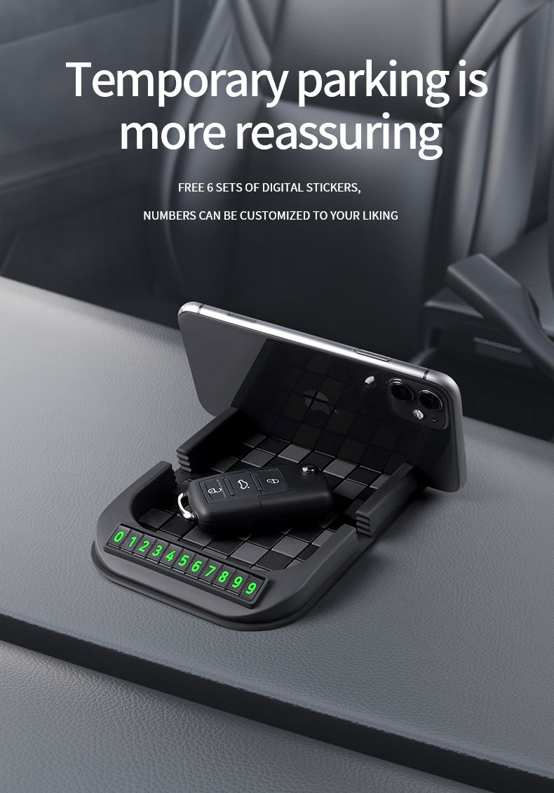 Cross-Border Hot-Selling Car Dashboard Parking Sign, Dashboard Phone Holder, Multi-Functional Anti-Slip Mat