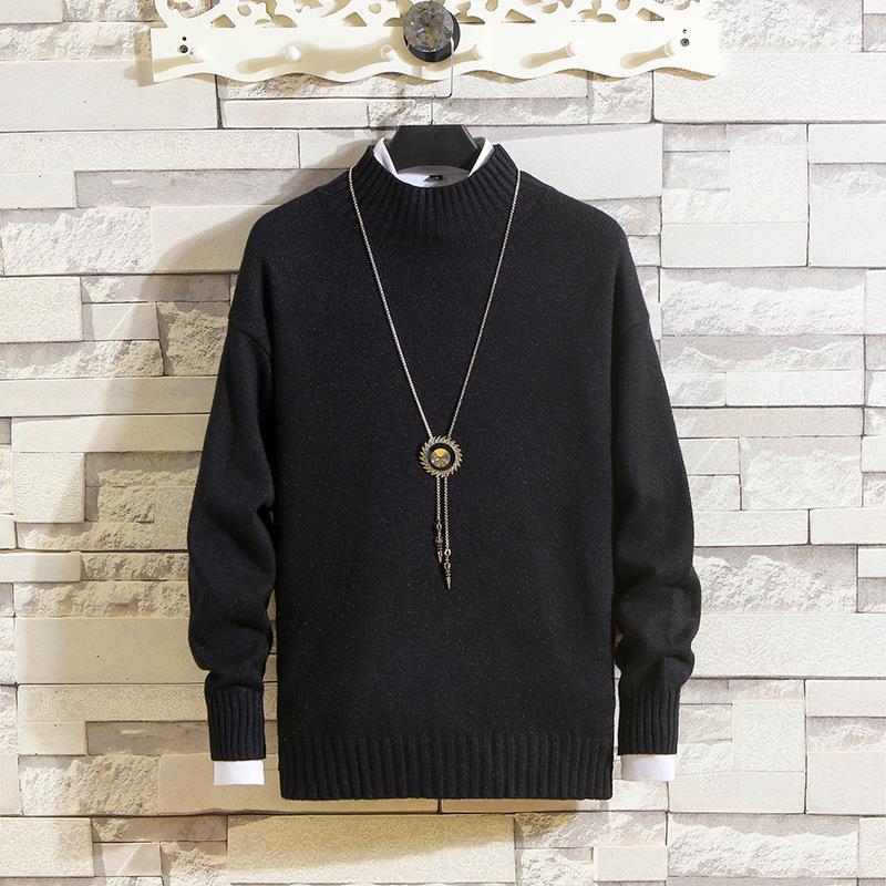 Demi-season fashionable solid color colored knitted woolen sweater