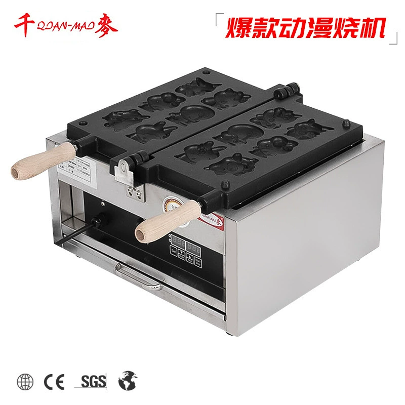 Qianmai Red Коммерческий мультфильм аниме горит машина вафли машина для кексов hellokitty оборудование для закусок